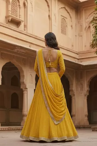 Yellow Festive Lehenga Set