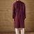 Men purple viscose rayon solid embroidered straight kurta with trouser