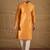 Men yellow silk blend abstract printed straight kurta with trouser