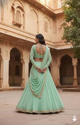 Mint Green Festive Lehenga Set 2