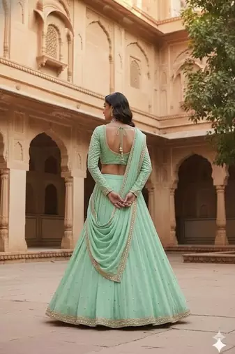 Mint Green Festive Lehenga Set