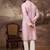 Men pink viscose rayon solid embroidered straight kurta with trouser
