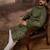 Men green silk blend solid embroidered straight kurta and trouser