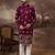 Men purple silk blend solid embroidered straight kurta and trouser