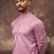 Men pink silk blend solid embroidered straight kurta with trouser