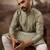 Men green silk blend solid embroidered straight kurta with pant set