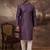 Men purple silk blend embroidered sequins straight kurta with trouser