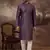 Men purple silk blend embroidered sequins straight kurta with trouser