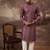 Men mavue silk blend solid embroidered straight kurta with trouser