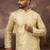 Men yellow silk blend solid embroidered straight kurta with pant set