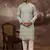Men green viscose rayon solid embroidered straight kurta with trouser