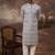 Men lavender viscose rayon solid embroidered straight kurta with trouser