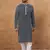 Men blue viscose rayon shibori embroidered straight kurta with pant set