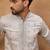 Men grey silk blend solid embroidered straight kurta with pant set