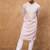 Men lavender silk blend solid embroidered straight kurta with pant set