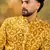 Men yellow pure cotton shibori embroidered straight kurta with trouser