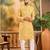 Men yellow viscose rayon shibori embroidered straight kurta with trouser