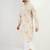 Men off white viscose rayon abstract embroidered straight kurta with pant set