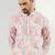 Men off white viscose rayon abstract embroidered straight kurta with pant set