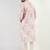 Men off white viscose rayon abstract embroidered straight kurta with pant set