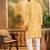Men yellow viscose rayon shibori embroidered straight kurta with trouser