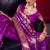 Purple satin linen handloom weaving silk saree with matching blouse      daily & casual wear