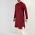 Men maroon pure cotton solid woven design straight kurta with trousers