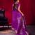 Purple satin linen handloom weaving silk saree with matching blouse      daily & casual wear