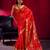 Red satin linen handloom weaving silk saree with matching blouse      daily & casual wear
