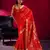 Red satin linen handloom weaving silk saree with matching blouse     elegant daily & casual wear