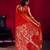 Red satin linen handloom weaving silk saree with matching blouse      daily & casual wear