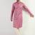 Men pink viscose rayon solid embroidered straight kurta with trouser