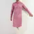 Men pink viscose rayon solid embroidered straight kurta with trouser