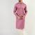 Men pink viscose rayon solid embroidered straight kurta with trouser