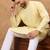 Men yellow silk blend solid embroidered straight kurta with pant set
