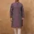 Men purple silk blend geometric printed straight kurta with pant set