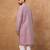 Men pink silk blend ethnic motifs printed straight kurta with pant set