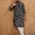 Men black silk blend geometric printed straight kurta with pant set