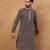 Men brown viscose rayon solid embroidered straight kurta with pant set