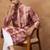 Men brown silk blend shibori embroidered straight kurta with pant set
