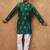 Men teal viscose rayon ethnic motifs printed straight kurta with pant set