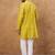 Men yellow viscose rayon ethnic motifs printed straight kurta with pant set