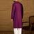 Men purple viscose rayon solid embroidered straight kurta with trouser