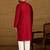 Men maroon viscose rayon solid embroidered straight kurta with trouser