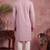 Men purple viscose rayon solid embroidered straight kurta with trouser