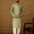 Men green viscose rayon bandhani embroidered straight kurta with trouser