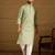 Men green viscose rayon bandhani embroidered straight kurta with trouser