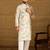 Men white viscose rayon floral embroidered straight kurta with trouser