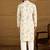 Men white viscose rayon floral embroidered straight kurta with trouser