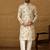 Men white viscose rayon floral embroidered straight kurta with trouser